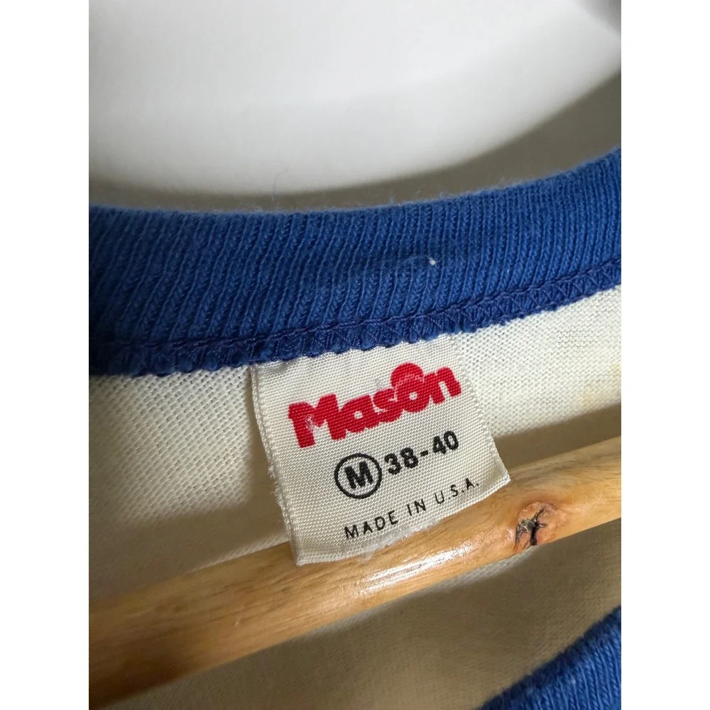 Vintage 60s 70s Detroit Pistons Old Logo Mason Raglan T-Shirt 3/4 Sleeve Medium